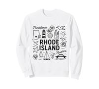 Rhode Island USA State Symbols Vintage Souvenir Cute Doodle Sudadera