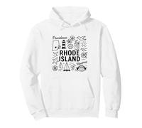Rhode Island USA State Symbols Vintage Souvenir Cute Doodle Sudadera con Capucha