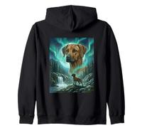 Rhodesian Ridgeback Aurora Boreal Northern Lights Perro Sudadera con Capucha