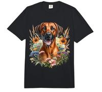 Rhodesian Ridgeback Dog Summer Wildflowers Obra de Arte Comfort Colors Adult Heavyweight T-Shirt