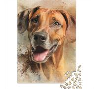 Rhodesian Ridgeback Puzzle Acuarela Perro para Adultos Y Niños, 1000 Piezas De Diversión En Familia, Un Desafío Emocionante para La Noche De Juegos 70x50cm/1000pcs