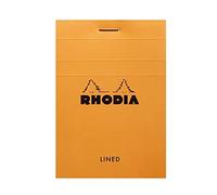 RHODIA - 11600C - Bloc de Notas Grapado N°11 - A7 - 80 Hojas con rayado Separables - Papel Clairefontaine Blanco 80 g/m² - Naranja