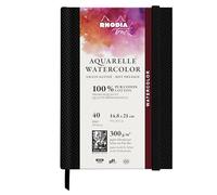 Rhodia 116158C Rhodia Touch Watercolor Book, papel 100% algodón grano satinado 300g - A5 retrato, 40 páginas folleto cosido rígido