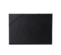 Rhodia 116193C - Rhodia Touch cartón dibujo 3 solapas, piel sintética italiana negra con cierre elástico - 32x45 cm