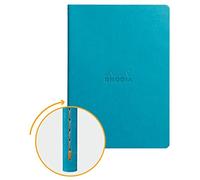 RHODIA 116407C - Cuaderno flexible de Piquera Textil, A5, liso, 64 páginas, papel Clairefontaine marfil 90 g/m, tapa de piel sintética, colección Rhodiarama