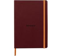 RHODIA 117370C Lie de Vino - Cuaderno flexible (A5, 160 páginas, papel Clairefontaine Marfil, 90 g/m², cierre elástico, tapa de piel sintética, colección rodiarama