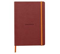 Rhodia 117371C Nacarat A5 - Cuaderno flexible (14,8 x 21 cm, 160 páginas, papel Clairefontaine marfil 90 g/m2, cierre elástico, cobertura de piel sintética - rodiarama