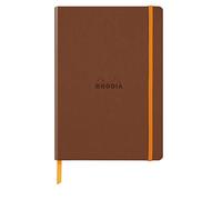 Rhodia 117383C - Cuaderno Cobre Blando - A5 - Rayado - 160 páginas - Papel Ivory 90 g/m - Marcapáginas, Cierre Elástico - Cubierta de Piel Sintética - Colección Rhodiarama