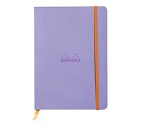 RHODIA 117409C - Carnet Souple Iris - A5 - Ligné - 160 pages - Papier Clairefontaine Ivoire 90 g/m² - Marque-Page, Fermeture Élastique - Couverture Simili Cuir - Collection Rhodiarama