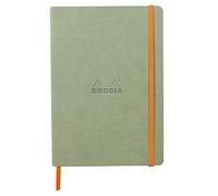 Clairefontaine ES RHODIA 117441C - Cuaderno flexible Celladon - A5 - Punteados - 160 páginas - Papel Clairefontaine marfil 90 g/m - Marcapáginas, cierre elástico, tapa de piel sintética - Colección Rhodiarama