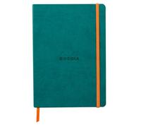 Rhodia 117442C - Cuaderno flexible A5 (14,8 x 21 cm, 160 páginas, papel Clairefontaine marfil 90 g/m2, cierre elástico, cobertura de piel sintética - rodiarama