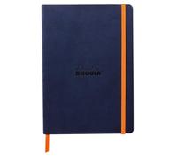 RHODIA 117444C - Cuaderno flexible (A5, punteados, 160 páginas, papel Clairefontaine marfil 90 g/m, cierre elástico, cubierta de piel sintética, colección Rhodiarama