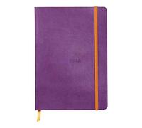 RHODIA 117460C - Cuaderno suave púrpura - A5 - Punto punteado - 160 páginas - Papel Clairefontaine marfil 90 g/m² - Marcador, cierre elástico - Cubierta de piel sintética - Colección Rhodiarama