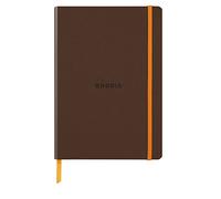 Rhodia 117478C - Cuaderno Flexible Bronce - A5 - Dotted Dot - 160 páginas - Papel Marfil 90 g/m - Marcapáginas, Cierre Elástico - Cubierta de Piel Sintética - Colección Rhodiarama