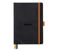RHODIA 117571C - Cuaderno flexible de notas A5, 240 páginas, papel Clairefontaine blanco 90 g/m2, 2 cintas con cierre elástico, cobertura de piel sintética - rodiarama