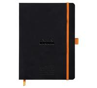 RHODIA 117782C Meeting - Cuaderno flexible (A5+, preimpreso de fecha, Notas y Acción, 160 páginas desmontables, papel Clairefontaine 90 G, marcapáginas, portadocumentos de piel sintética, rodiarama