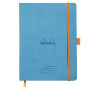RHODIA 117787C - Cuaderno flexible Meeting turquesa - A5+| Preimpreso Feta/Notes/Action160 páginas desmontables - Papel Clairefontaine 90 g - Marcapáginas, portadocumentos - Tapa de piel sintética
