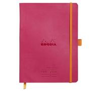 RHODIA 117792C - Cuaderno flexible Meeting Frambuesa - A5 + | Preimpreso Date/Notes/Action160 páginas desmontables - Papel Clairefontaine 90 g - Marcapáginas, portadocumentos - Tapa de piel sintética - Rhodiarama