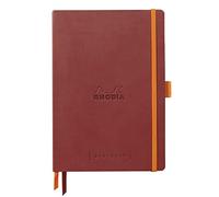 Rhodia 117801C - Libreta flexible Rhodiarama Goalbook Nacarat, A5 (14,8 x 21 cm), 240 p, DOT (puntillas), papel Clairefontaine marfil 90 g/m2, 2 cintas, cierre elástico, piel sintética