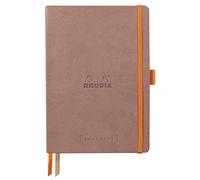 Rhodia 117802C - Libreta flexible Rhodiarama Goalbook Madera de Rosa, A5 (14,8 x 21 cm), 240p, DOT (puntillas), papel Clairefontaine marfil 90 g/m2, 2 cintas, cierre elástico, piel sintética