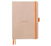 RHODIA 117803C Goalbook - Cuaderno flexible (A5, 240 páginas, papel Clairefontaine de 90 g/m, 2 cintas de piel sintética), color marfil