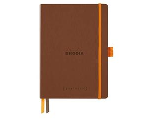 Rhodia 117812C - Cuaderno blando Goalbook Cobre - A5 - Dotted Dot|240 páginas - Papel Ivory 90 g - 2 cintas, cierre elástico - Funda de piel sintética