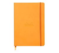 Rhodia 117821C - Rhodiarama carnet souple ORANGE A5 160 pages 5/5 papier ivoire 90 g, fermeture élastique