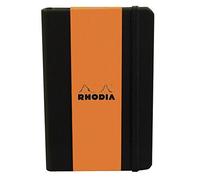 RHODIA 118079C - Carnet Rigide Webnotebook Noir - A6 - 192 pages - Papier Clairefontaine Uni Ivoire 90 g/m² - Marque-Page, Fermeture Élastique - Couverture Simili Cuir