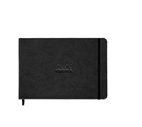 RHODIA 118179C - Carnet Rigide Webnotebook Paysage Noir - A5 - 192 pages - Papier Clairefontaine Uni Ivoire 90 g/m² - Marque-Page, Fermeture Élastique - Couverture Simili Cuir