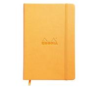 RHODIA 118768C - Carnet Rigide Webnotebook Orange - A5 - Pointillés Dot - 192 pages - Papier Clairefontaine Ivoire 90 g/m² - Marque-Page, Fermeture Élastique - Couverture Simili Cuir