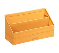 RHODIA 118840C - Porte-Courrier Orange - 25x10x14 cm - Piqûres Sellier Orange - Extérieur Simili Cuir - Collection Home Office Rhodiarama - Organisation de Bureau & Rangement Design
