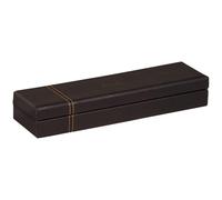 RHODIA 118876C - Plumier Noir - 21x5,5x3 cm - Piqûres Sellier Orange - Extérieur Simili Cuir - Collection Home Office Rhodiarama - Organisation de Bureau & Rangement Design