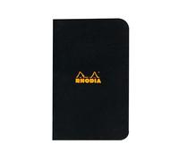 Rhodia 119159Cpack - 20 cuadernos negros - 7,5 x 12 cm - Cuadros pequeños - 48 páginas - Papel blanco claro 80 g/m - Cubierta de cartón recubierto suave, resistente e impermeable