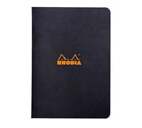 Rhodia 119183Cpack - Un lote de 10 cartones Piqués Negro - A5 - Petits Carreaux - 96 páginas - Papier Clairefontaine Blanc 80 g/m² - Couverture en Carte Enduite Souple, Résistante et Imperméable