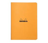 RHODIA 119188C - Carnet Piqué Orange - A5 - Ligné - 96 pages - Papier Clairefontaine Blanc 80 g/m² - Couverture en Carte Enduite Souple, Résistante et Imperméable - RHODIA Classic
