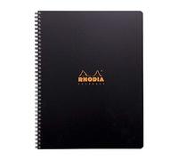RHODIA 119901C - Cahier à Spirale (Reliure Intégrale) Noir A4+ | Ligné | 160 pages Détachables Perf. 9 Trous - Papier Clairefontaine 90g - Couverture Polypro (Plastique) - Rhodiactive