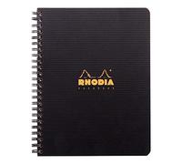 Clairefontaine ES RHODIA 119911C - Cuaderno espiral (encuadernado completo) negro A5+ | forrado | 160 páginas desmontables Perf. 6 agujeros - Papel Clairefontaine 90g - Cubierta Polypro (plástico) - Rodiactivo