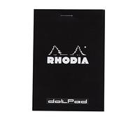 RHODIA 12559C - Bloc-Notes Agrafé Dotpad N°12 Black - 8,5x12 cm - Pointillés Dot - 80 Feuilles Détachables - Papier Clairefontaine Blanc 80G - Couverture en Carte Enduite Souple et Résistante - Basics