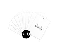 RHODIA 12601C - Bloc-Notes Agrafé N°12 White - 8,5x12 cm - Ligné - 80 Feuilles Détachables - Papier Clairefontaine Blanc 80G - Couverture en Carte Enduite - Paquet de 10 blocs