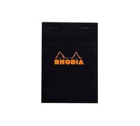 RHODIA 132009C - Bloc-Notes Agrafé N°13 Black - A6 - Petits Carreaux - 80 Feuilles Détachables - Papier Clairefontaine 80G - Couverture en Carte Enduite Souple, Résistante et Imperméable - Basics