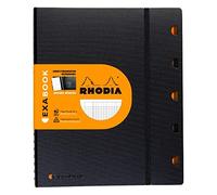 RHODIA 132151C - Cahier d’Organisation Rechargeable Exabook Noir A4+|Grands Carreaux Seyès |160 pages Détachables Perf. 4 Trous Papier Clairefontaine 90g, Couverture Polypro (Plastique) - Rhodiactive