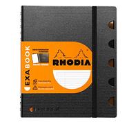 RHODIA 132576C - Rhodia Exabook cuaderno organización con espiral rayado, 160 páginas, A5+, negro