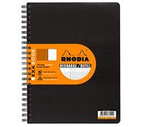 RHODIA 133151C - Cuaderno de recambio para Exabook Black A4+ Cuaderno de organización | Seyès Azulejos | 160 páginas extraíbles Perf. 4 Agujeros - Papel Clairefontaine 80g - Rodiactivo