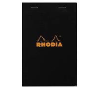 RHODIA 142009C - Bloc-Notes Agrafé N°14 Black - 11x17 cm - Petits Carreaux - 80 Feuilles Détachables - Papier Clairefontaine Blanc 80 g/m² - Couverture en Carte Enduite Souple et Résistante - Basics