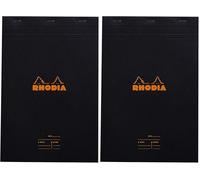 Rhodia 164009C - Block de notas N°16 Black - A5-80 Hojas - Papel Blanco 80 g/m² (Paquete de 2)