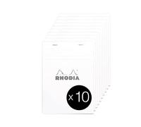 RHODIA 16401C - Bloc-Notes Agrafé Meeting N°16 White - A5 - Pré-Imprimé Date/Notes/Action - 80 Feuilles Détachables - Papier Clairefontaine Blanc 80 g/m² -Paquet de 10 blocs
