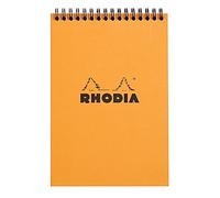 Rhodia 16500C Note Pad (con doble espiral, DIN A5, a cuadros, 80 g, 14,8 x 21 cm, 80 hojas), color naranja
