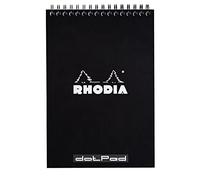 RHODIA, 165039C, Cuaderno con encuadernación en espiral, A5, Interior: punteado, 80 hojas, Papel Clairefontaine 80gr , Negro