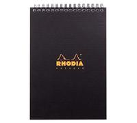 Clairefontaine ES Rhodia 16920C - Bloc de notas (con espiral, DIN A5, 14,8 x 21 cm, cuadriculado, 90 g, 80 hojas), color negro