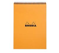 RHODIA 18500C - Bloc-Notes à Espiral (Encuadernación Integral) Orange - Pequeños Cuadros | 80 Hojas Destachables, Papel Clairefontaine de 80 g | Cubierta de tarjeta revestida flexible y resistente - Classic